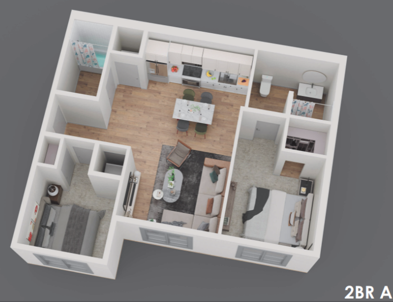 2 Bedroom, 2 Bathroom A